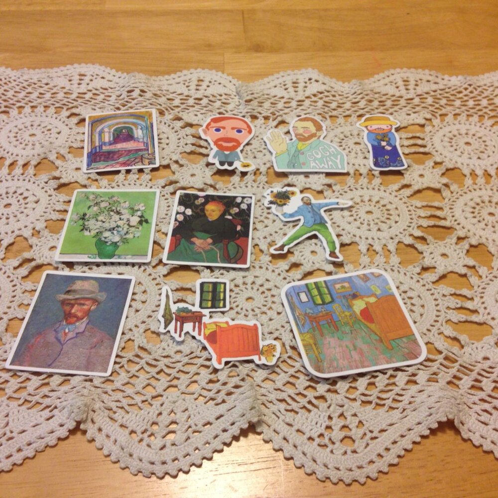 Stickers, Art, Painting theme, 10 New stickers